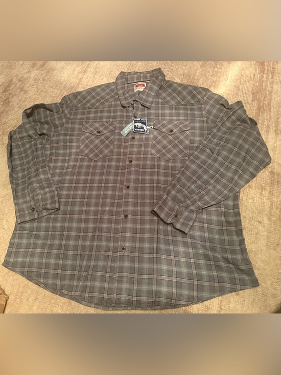 Wrangler Other - Wrangler Men's 3XL Gray Plaid Button-Down CLOUD flannel Shirt NWT